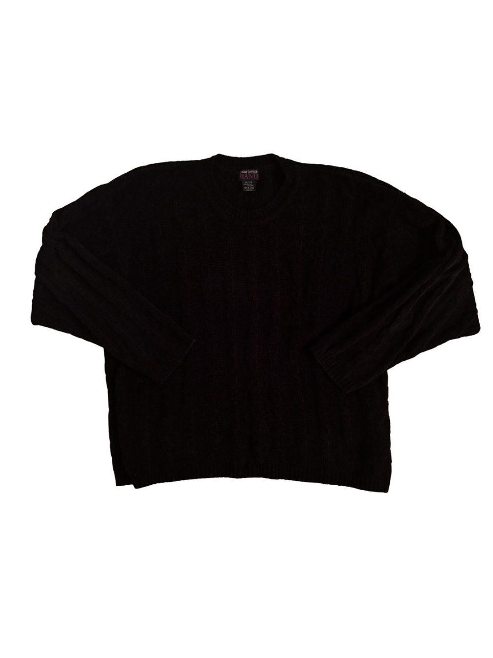 Christopher Rand Y2K Black Chenille Sweater